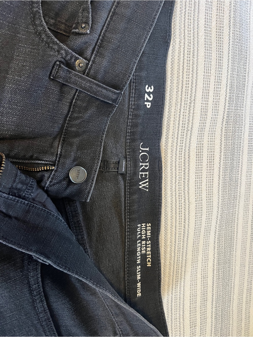 J. Crew Black High-Rise Slim-Wide Jeans